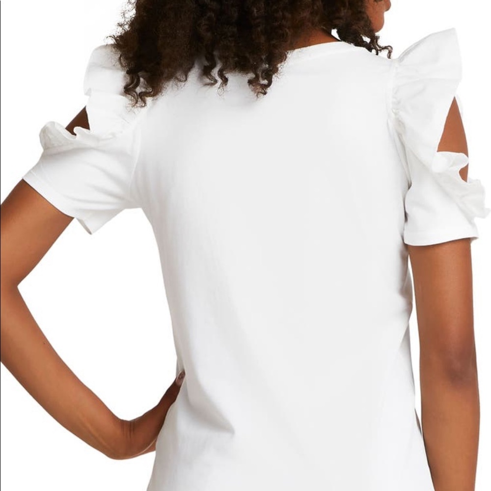 River Island Ruffle Cold Shoulder Top - Picture 3 of 12